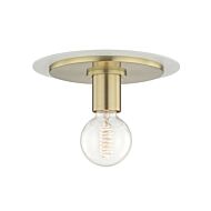 Mitzi Milo Ceiling Light in Aged Brass and White