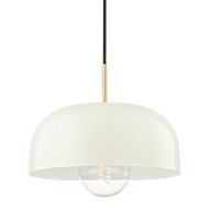 Mitzi Avery 1-Light Large Pendant in Aged Brass With Cream