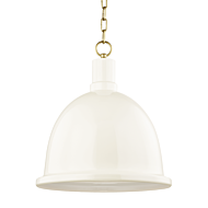 Mitzi Blair 18 Inch Pendant Light in Aged Brass and Cream