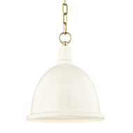 Mitzi Blair Mini Pendant in Aged Brass and Cream