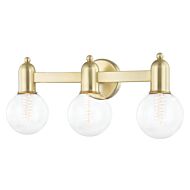 Mitzi Bryce 3 Light Bathroom Vanity Light in Aged Brass