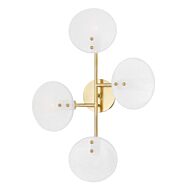 Mitzi Giselle 4 Light Wall Sconce in Aged Brass