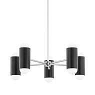 Kira 10-Light Chandelier in Polished Nickel with Soft Black