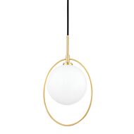 Babette 1-Light LED Pendant in Aged Brass