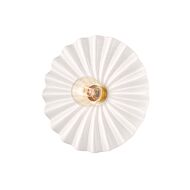 Tinsley 1-Light Flush Mount Ceiling Light in Aged Brass with Ceramic Gloss Cream