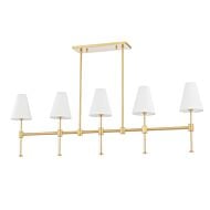 Janelle 5-Light Island Pendant in Aged Brass