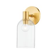 Paisley 1-Light Bathroom Vanity Light Sconce in Aged Brass