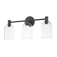 Paisley 3-Light Bathroom Vanity Light in Soft Black