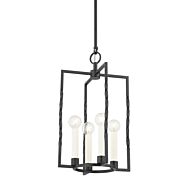 Adelaide 4-Light Lantern in Textured Black