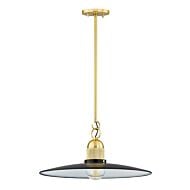 Leanna 1-Light Pendant in Aged Brass with Soft Black