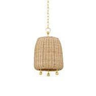 Elena 1-Light Pendant in Aged Brass