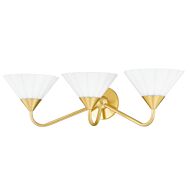 Kelsey 3-Light Bathroom Vanity Light Sconce in Aged Brass