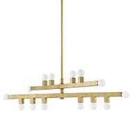 Sutter 14-Light Chandelier in Vintage Gold Leaf