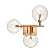 Delilah 3-Light Wall Sconce in Aged Brass