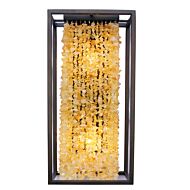 Soho 1-Light Wall Sconce in Dark Bronze With Natural Citrine Nuggets