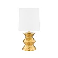 Zoe 1-Light Table Lamp in Aged Brass Ceramic Gold