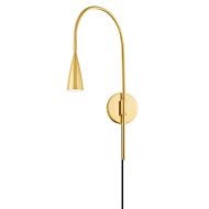 Jenica 1-Light Wall Sconce in Aged Brass