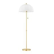 Meshelle 1-Light Floor Lamp in Aged Brass