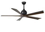 Irene 6-Speed DC 60" Ceiling Fan in Matte Black with Walnut Tone blades