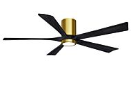 Irene 6-Speed DC 60" Ceiling Fan w/ Integrated Light Kit in Brushed Brass with Matte Black blades