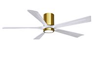 Irene 6-Speed DC 60" Ceiling Fan w/ Integrated Light Kit in Brushed Brass with Matte White blades