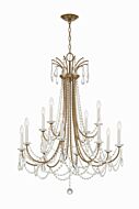 Karrington 12-Light Chandelier in Aged Brass