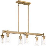 Kelleher 6-Light Island Chandelier in Nouveau Painted Weathered Brass