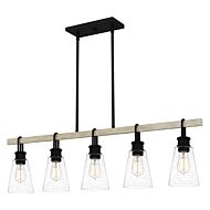 Kingsbridge 5-Light Linear Chandelier in Earth Black