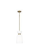 Londyn 1-Light Pendant in Burnished Brass with Milk White Glass