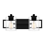 Lansdowne 2-Light Bathroom Vanity Light in Matte Black