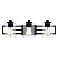 Lansdowne 3-Light Bathroom Vanity Light in Matte Black