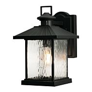 Lennon 1-Light Outdoor Wall Lantern in Black