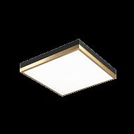 Matteo Tux 1 Light Ceiling Light In Black With Aged Gold Brass