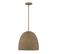 Trade Winds Lighting 1 Light Pendant Light In Natural Wicker