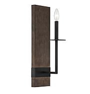 Meridian Weald Wall Sconce in Bronze + Wood Grain