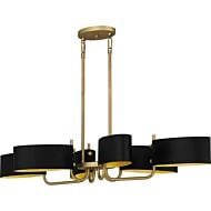 Madden 6-Light Linear Chandelier in Aged Brass