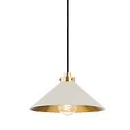 Clivedon 1-Light Pendant in Aged Brass