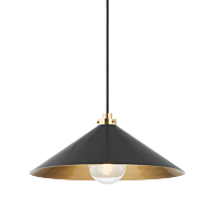 Clivedon 1-Light Pendant in Aged Brass