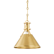 Metal No. 2 1-Light Pendant in Aged Brass