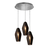 Mila 3-Light Pendant in Satin Nickel