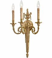 Metropolitan 3 Light Wall Sconce in French Gold