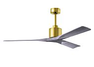 Nan 6-Speed DC 60 Ceiling Fan in Brushed Brass with Barnwood Tone blades