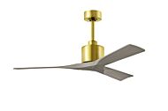 Nan 6-Speed DC 52 Ceiling Fan in Brushed Brass with Gray Ash blades