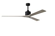 Nan XL 6-Speed DC 72 Ceiling Fan in Matte Black with Gray Ash blades