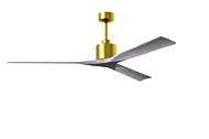 Nan XL 6-Speed DC 72 Ceiling Fan in Brushed Brass with Barnwood Tone blades