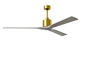 Nan XL 6-Speed DC 72 Ceiling Fan in Brushed Brass with Grays Ash blades