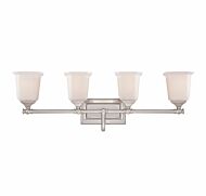 Quoizel Nicholas 4 Light Bathroom Vanity Light in Brushed Nickel