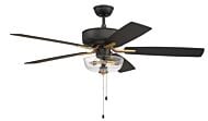 Craftmade Pro Plus fan 2-Light Ceiling Fan with Blades Included in Flat Black with Satin Brass