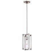 George Kovacs Crystal Clear 12 Inch Pendant Light in Polished Nickel