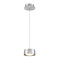 Tic Toc 1-Light LED Pendant in Brushed Aluminum